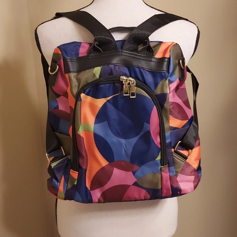 Poaba Colorful Geometric Backpack - Picture 4 of 5
